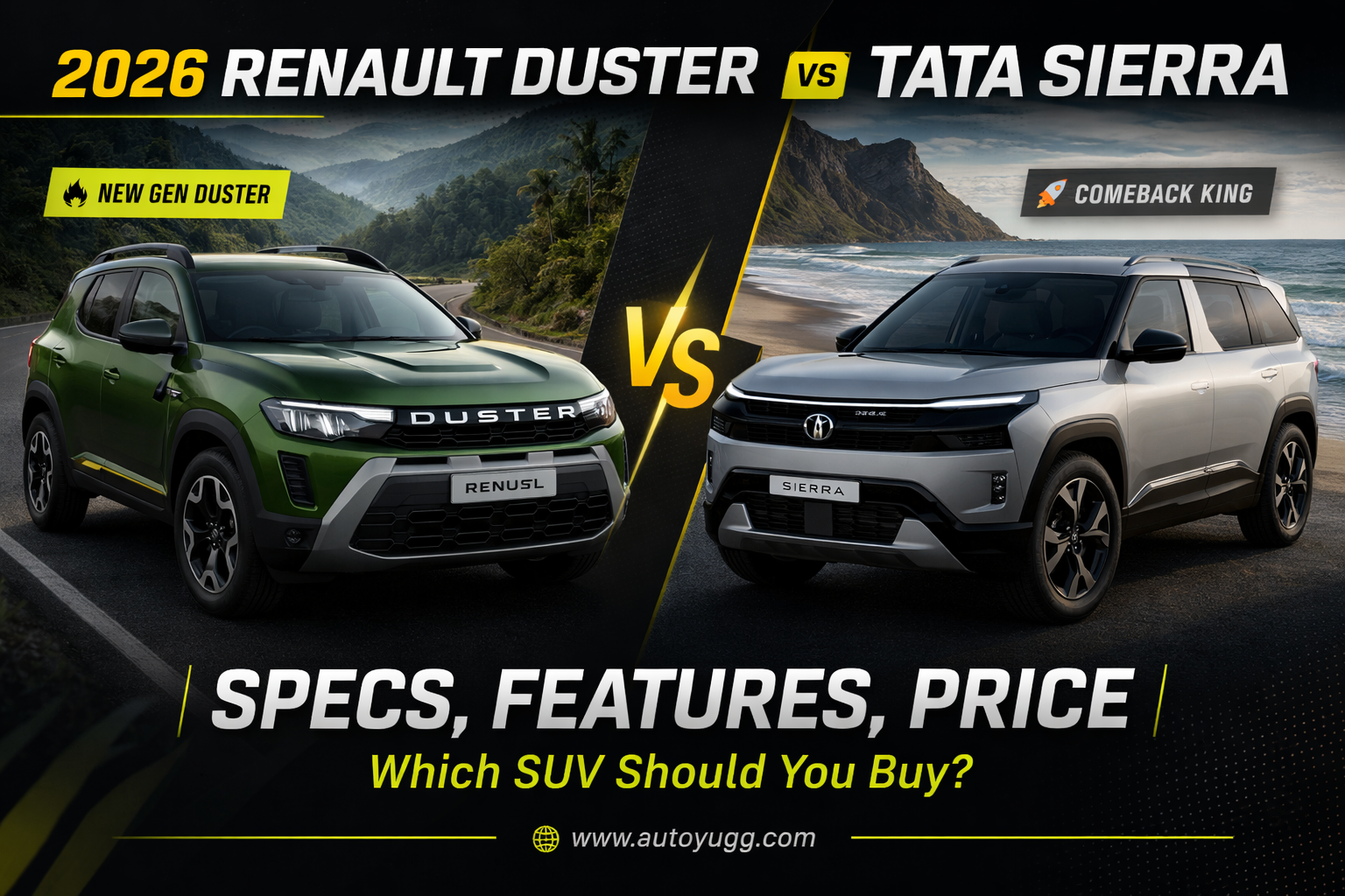 2026 Renault Duster vs Tata Sierra: Specs, Features, Price.  Which SUV Should You Buy?