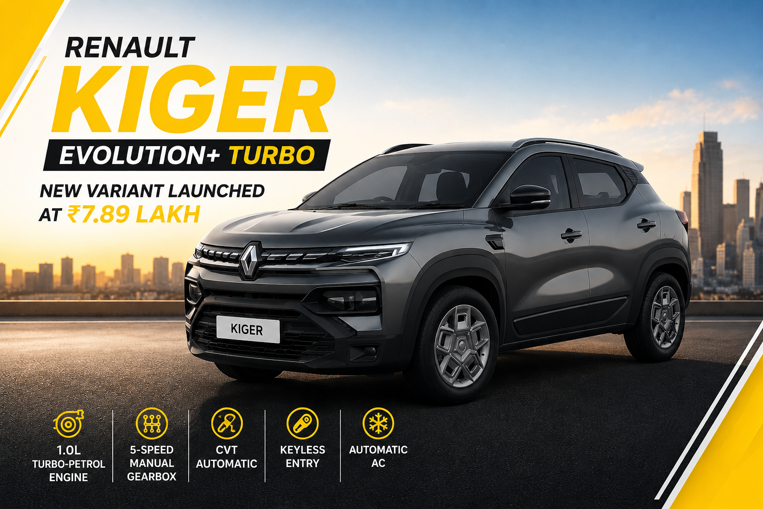 Renault Kiger Evolution+ Turbo Launched At Rs 7.89 Lakh